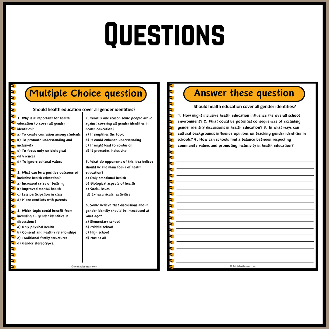 Should health education cover all gender identities? | Debate Case Study Worksheet