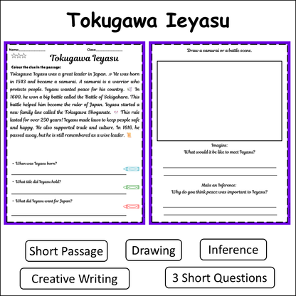 Tokugawa Ieyasu | Short Reading Comprehension Creative Worksheet