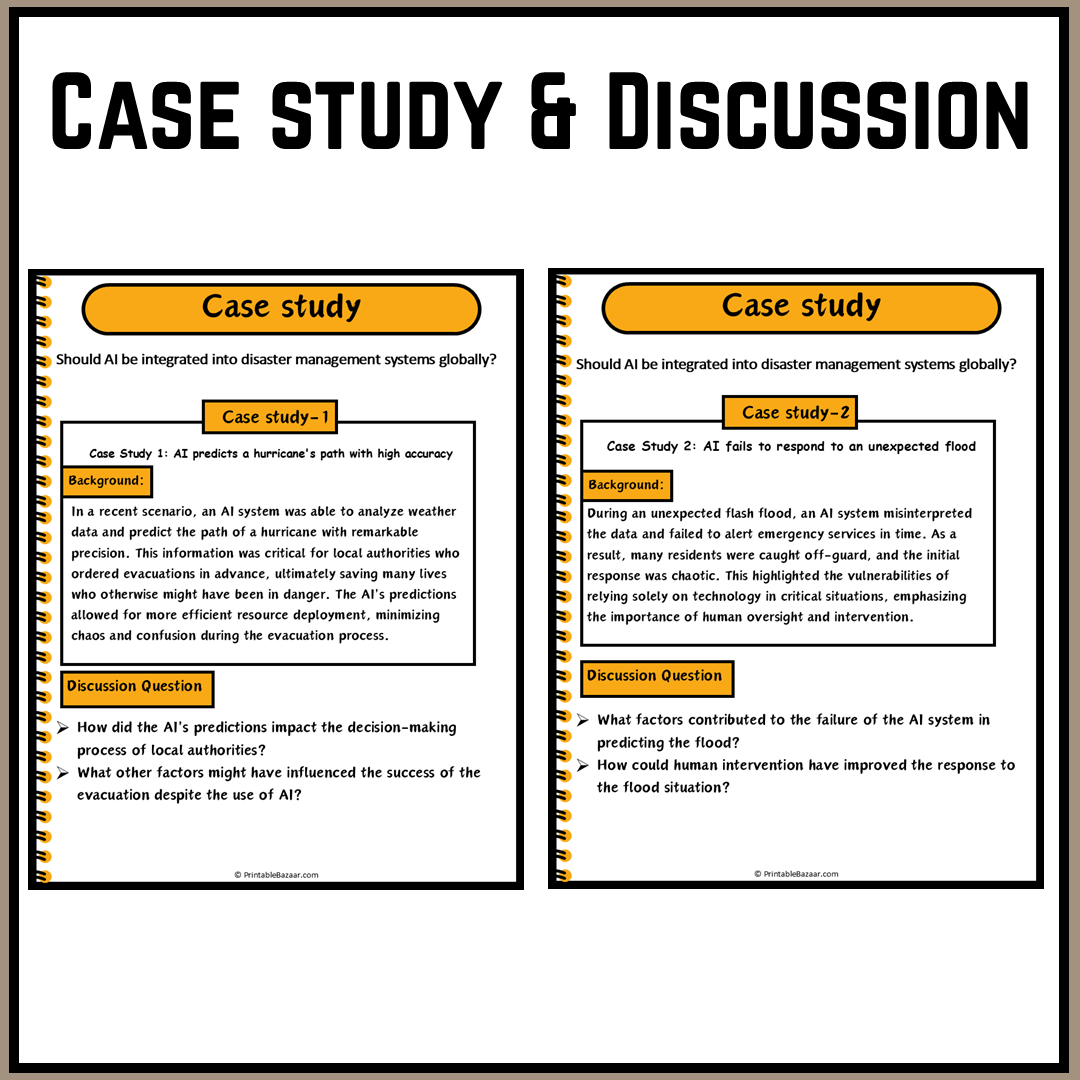 Should AI be integrated into disaster management systems globally? | Debate Case Study Worksheet