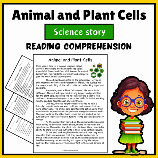 Animal and Plant Cells | Science Story Reading Comprehension Activity