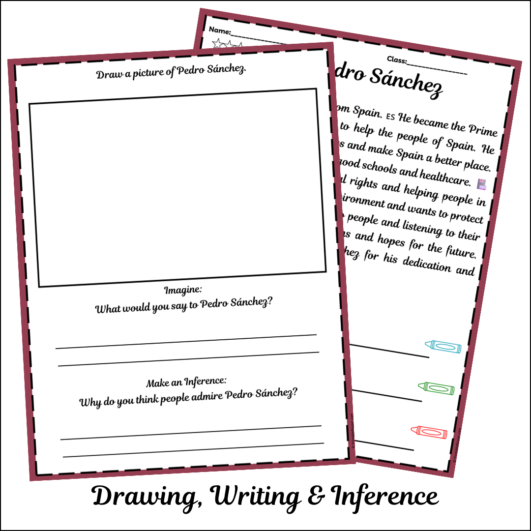 Pedro Sánchez | Short Reading Comprehension Creative Worksheet