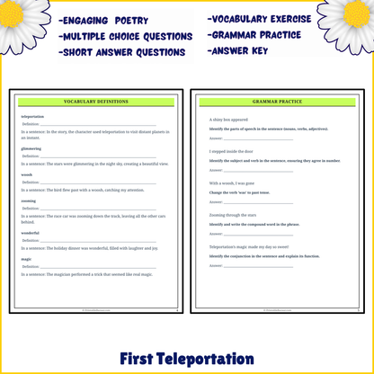 First Teleportation | Poem Grammar Worksheet Printable Activity