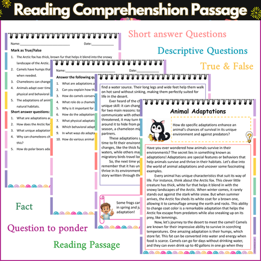 Animal Adaptations | Reading Comprehension Passage and Questions