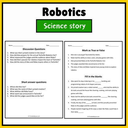 Robotics | Science Story Reading Comprehension Activity