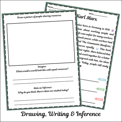 Karl Marx | Short Reading Comprehension Creative Worksheet