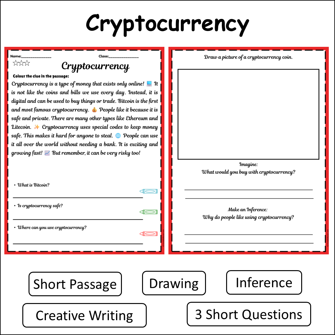 Cryptocurrency | Short Reading Comprehension Creative Worksheet