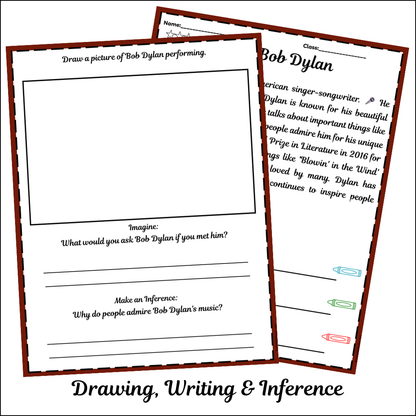 Bob Dylan | Short Reading Comprehension Creative Worksheet