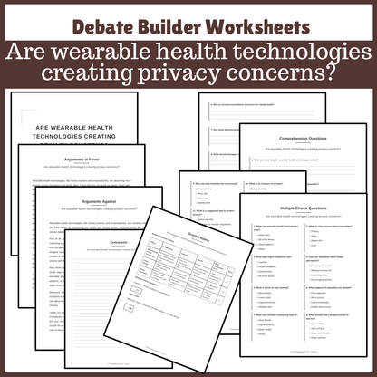 Are wearable health technologies creating privacy concerns? | Favour and Against Worksheet Printable Activity