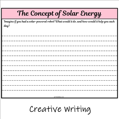 The Concept of Solar Energy | Main Idea and Supporting Details Reading Passage and Questions