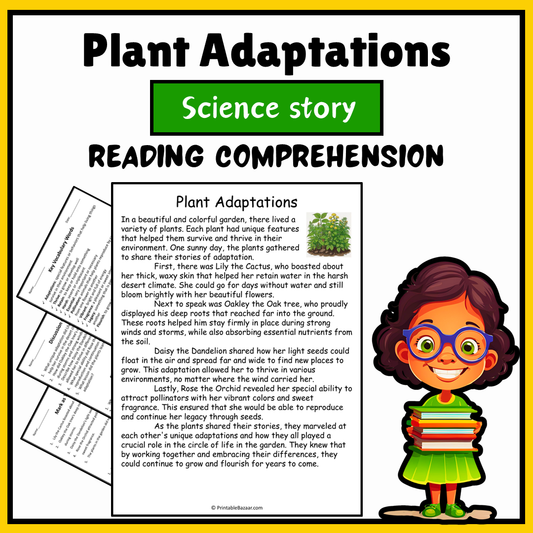 Plant Adaptations | Science Story Reading Comprehension Activity