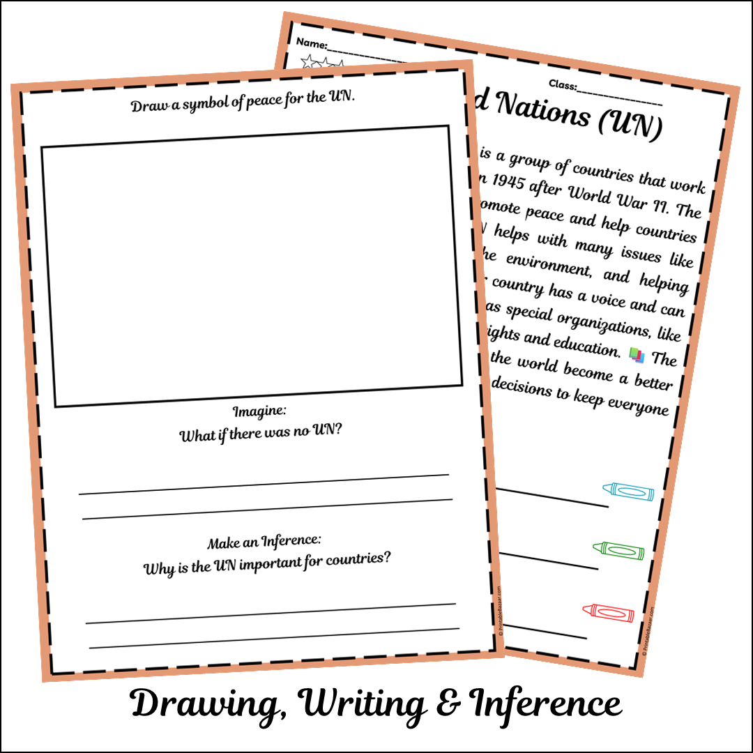 United Nations (UN) | Short Reading Comprehension Creative Worksheet