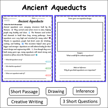 Ancient Aqueducts | Short Reading Comprehension Creative Worksheet