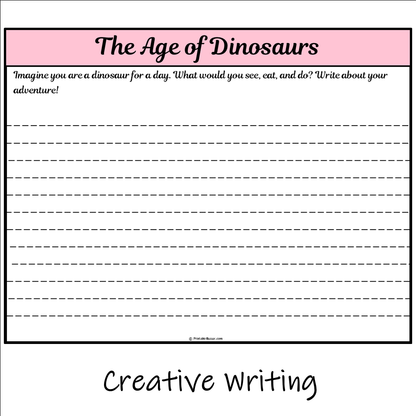 The Age of Dinosaurs | Main Idea and Supporting Details Reading Passage and Questions