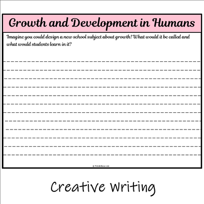 Growth and Development in Humans | Main Idea and Supporting Details Reading Passage and Questions