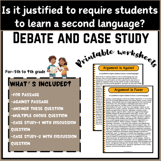 Is it justified to require students to learn a second language? | Debate Case Study Worksheet