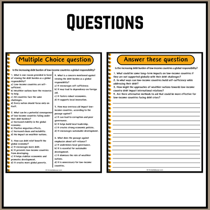 Is the increasing debt burden of low-income countries a global responsibility? | Debate Case Study Worksheet