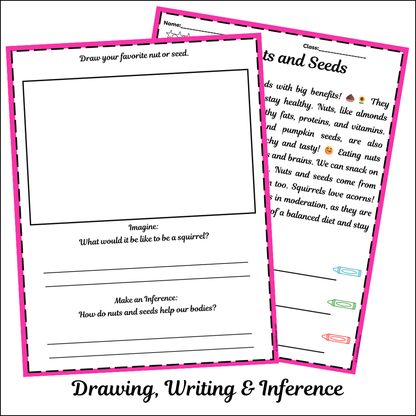 Nuts and Seeds | Short Reading Comprehension Creative Worksheet