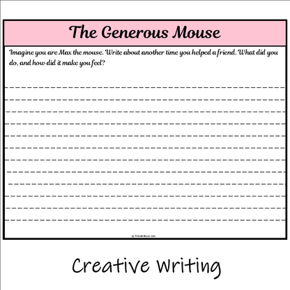 The Generous Mouse | Main Idea and Supporting Details Reading Passage and Questions