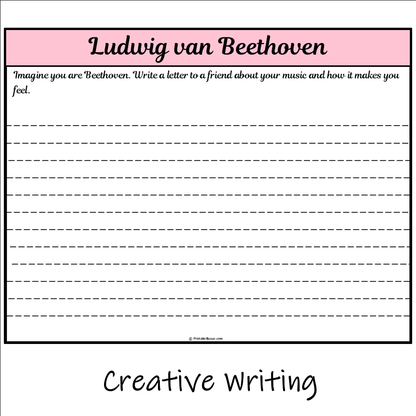 Ludwig van Beethoven | Main Idea and Supporting Details Reading Passage and Questions