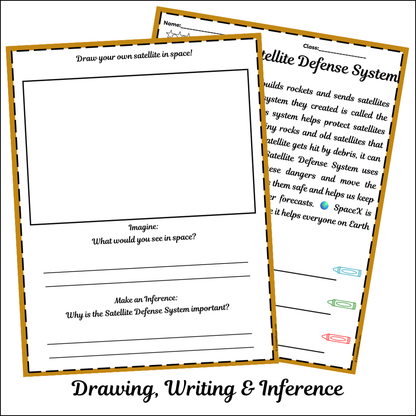 SpaceX Satellite Defense System | Short Reading Comprehension Creative Worksheet