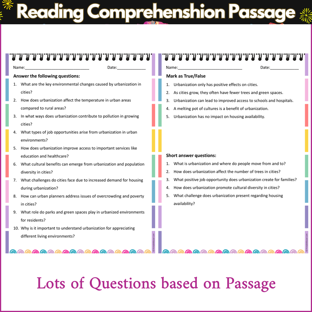 Urbanization Effects | Reading Comprehension Passage and Questions