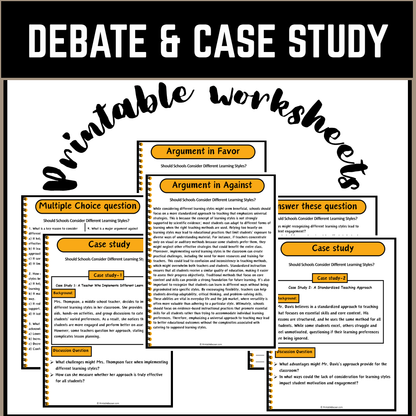 Should Schools Consider Different Learning Styles? | Debate Case Study Worksheet