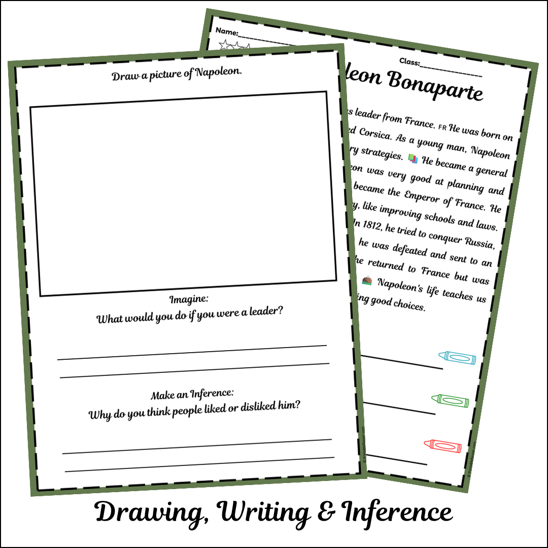 Napoleon Bonaparte | Short Reading Comprehension Creative Worksheet