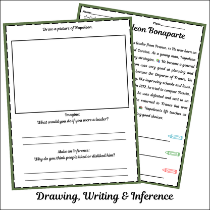 Napoleon Bonaparte | Short Reading Comprehension Creative Worksheet