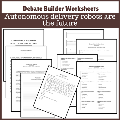 Autonomous delivery robots are the future | Favour and Against Worksheet Printable Activity