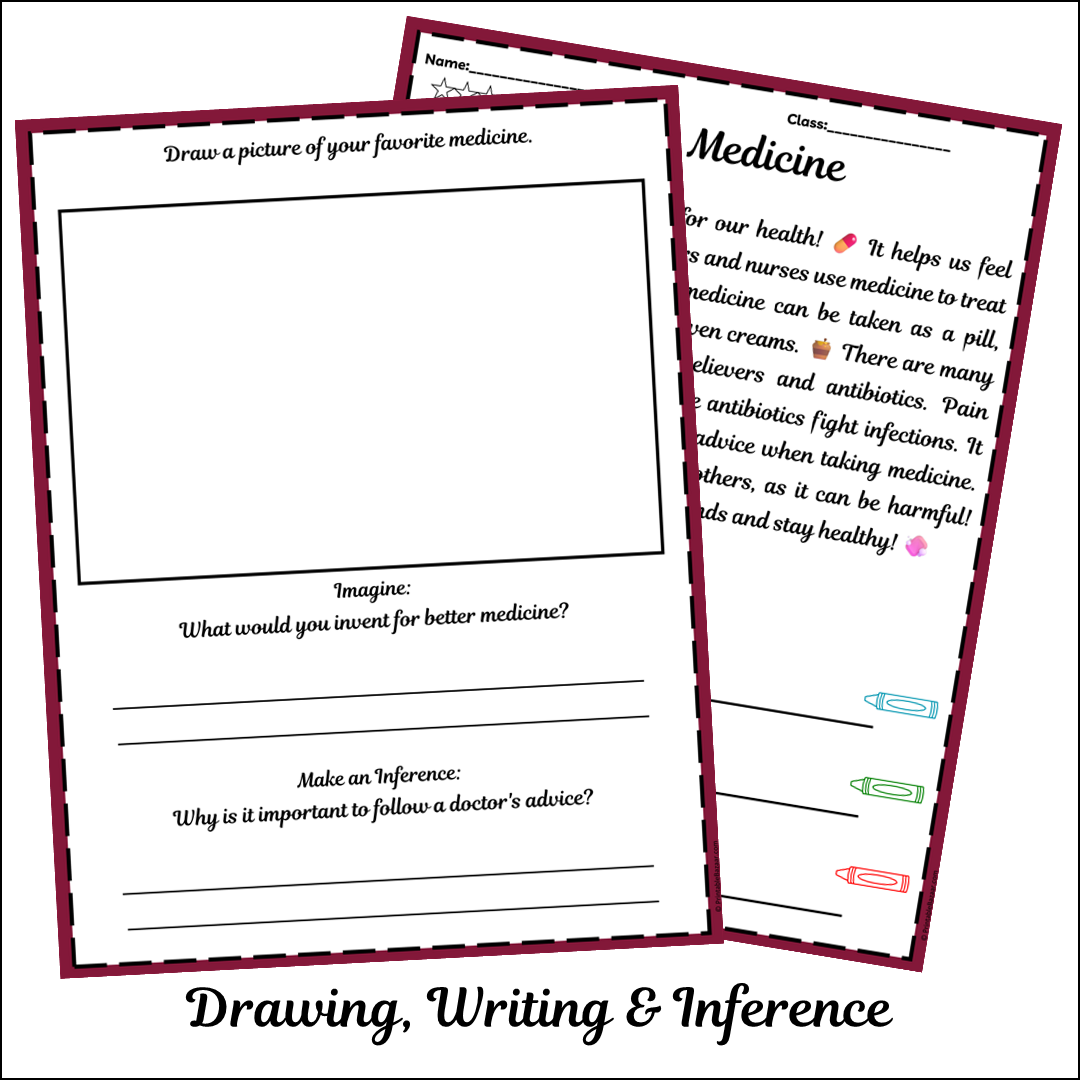 Medicine | Short Reading Comprehension Creative Worksheet