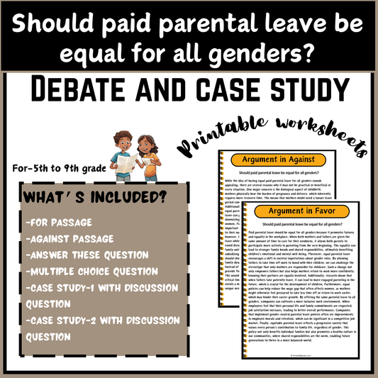 Should paid parental leave be equal for all genders? | Debate Case Study Worksheet