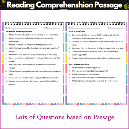 Conservation Biology | Reading Comprehension Passage and Questions