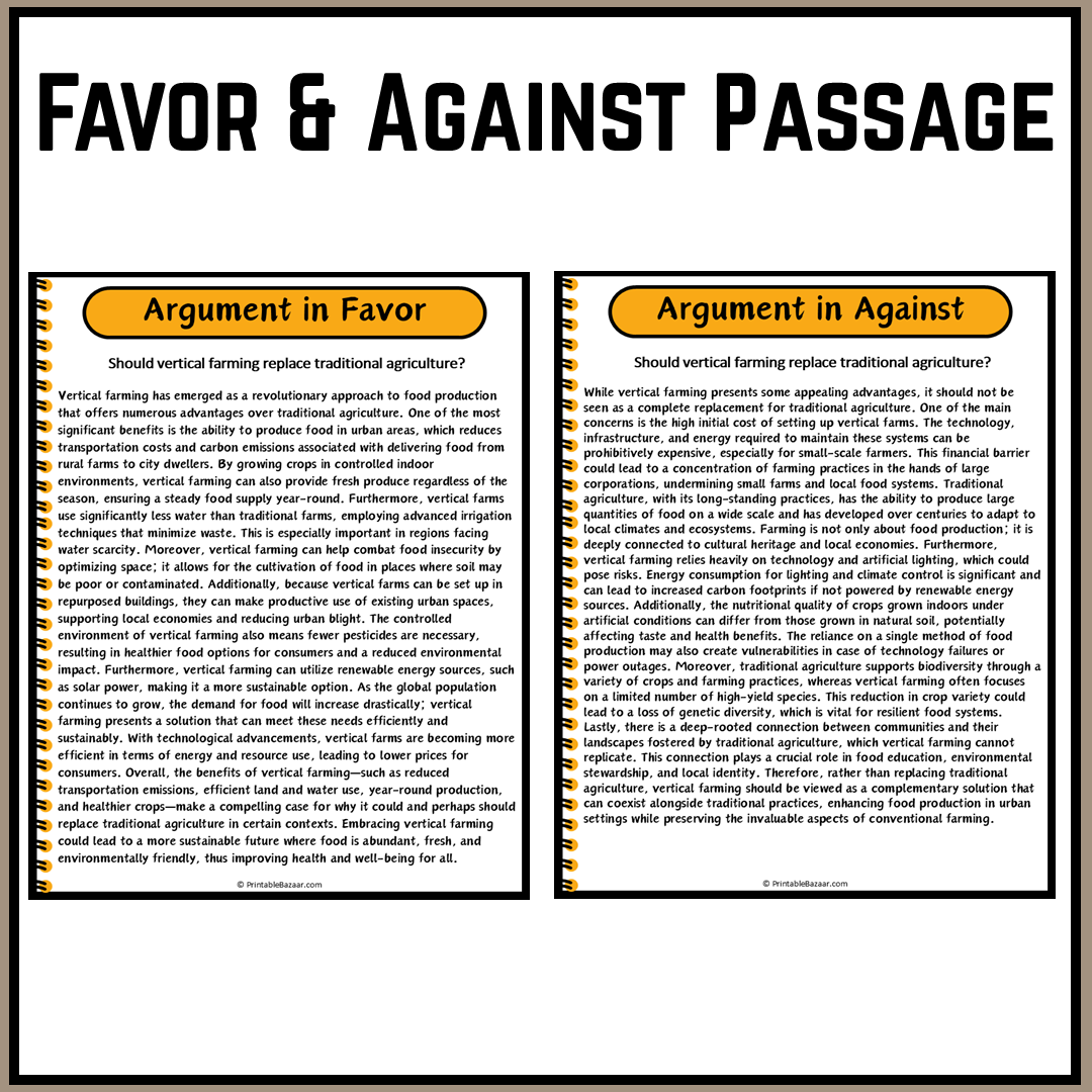 Should vertical farming replace traditional agriculture? | Debate Case Study Worksheet