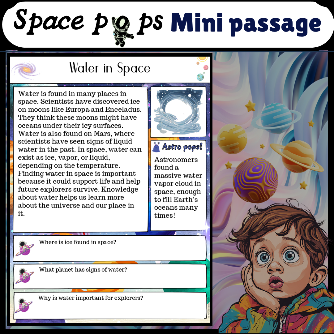 Water in Space | Space Pops Reading Passage and Questions