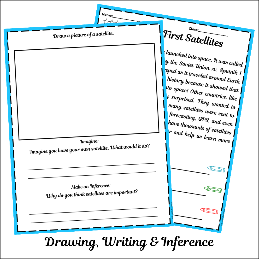 The First Satellites | Short Reading Comprehension Creative Worksheet