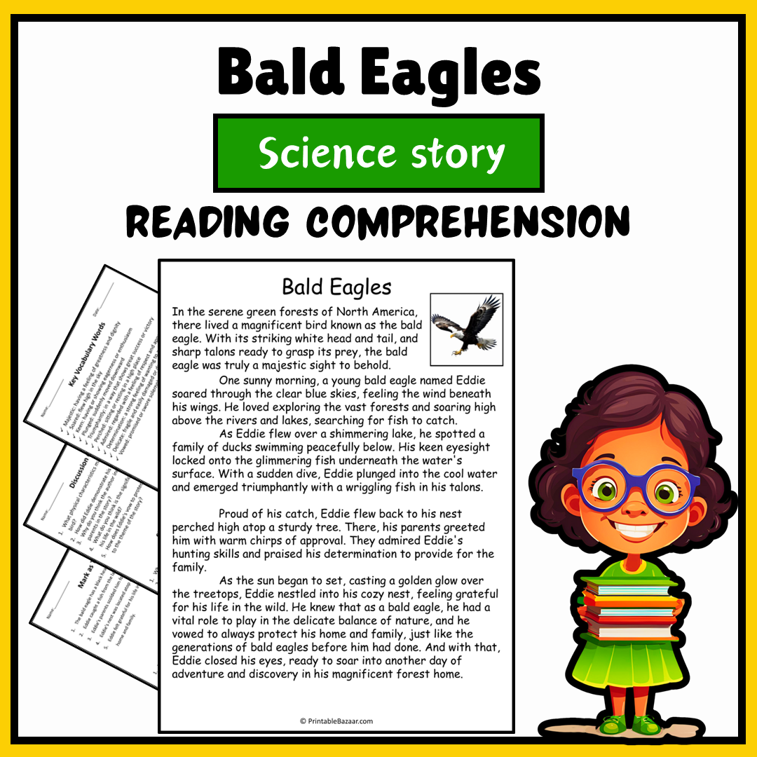 Bald Eagles | Science Story Reading Comprehension Activity