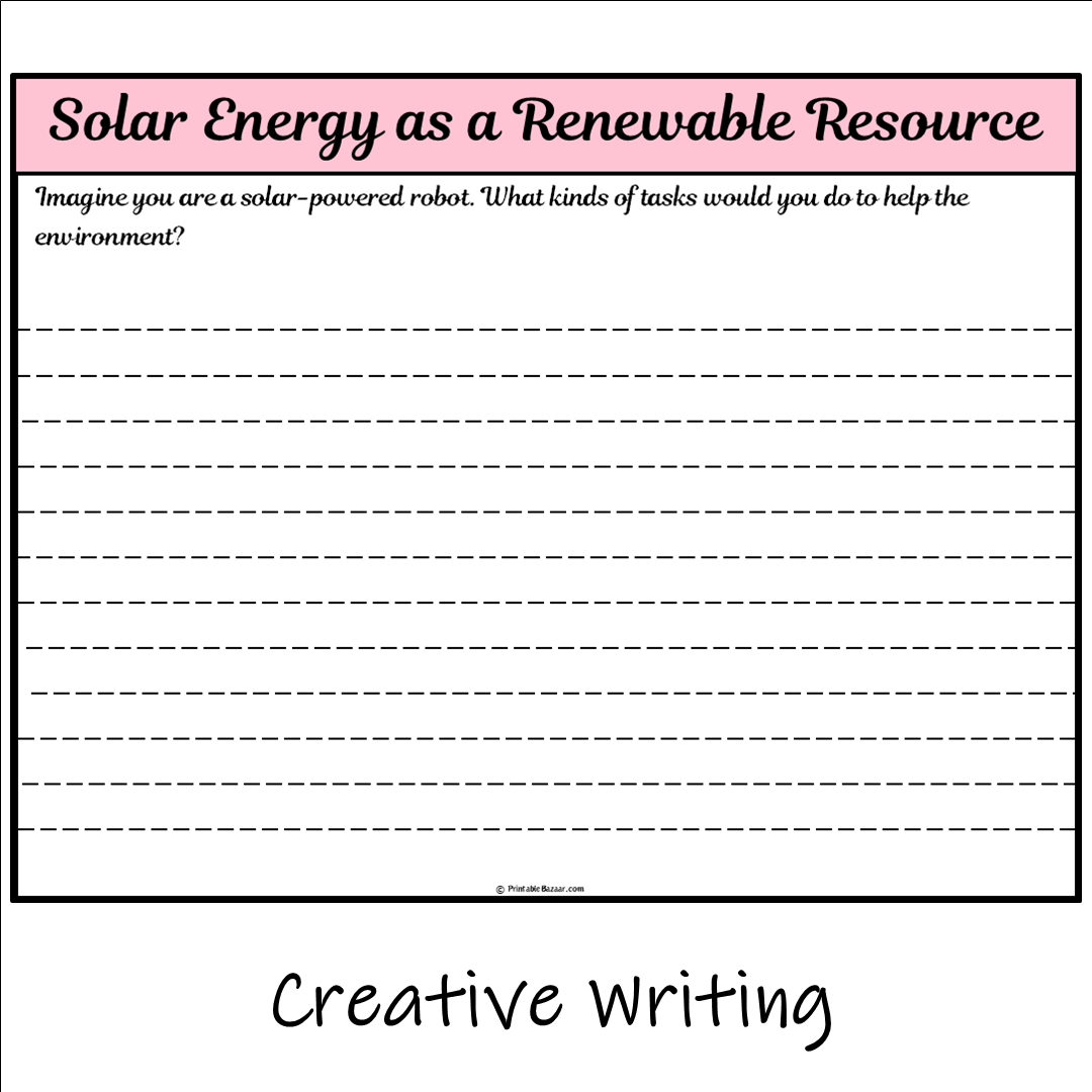 Solar Energy as a Renewable Resource | Main Idea and Supporting Details Reading Passage and Questions