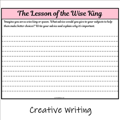 The Lesson of the Wise King | Main Idea and Supporting Details Reading Passage and Questions