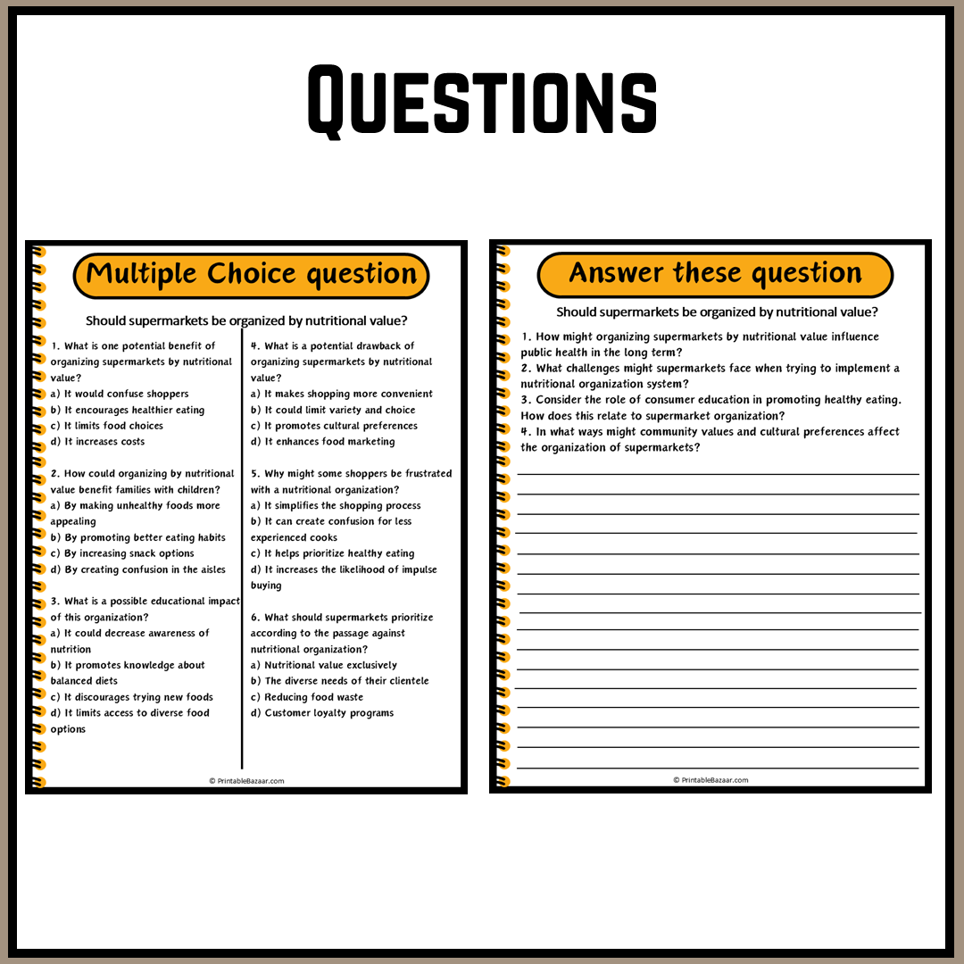 Should supermarkets be organized by nutritional value? | Debate Case Study Worksheet