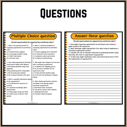 Should supermarkets be organized by nutritional value? | Debate Case Study Worksheet