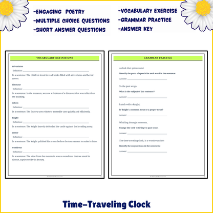 Time-Traveling Clock | Poem Grammar Worksheet Printable Activity