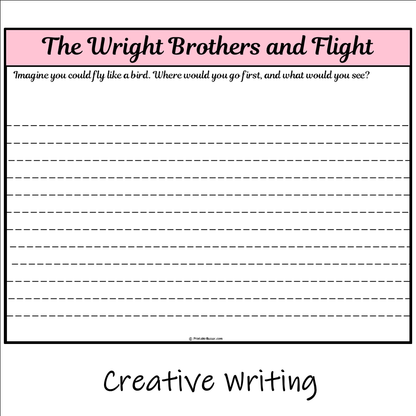 The Wright Brothers and Flight | Main Idea and Supporting Details Reading Passage and Questions