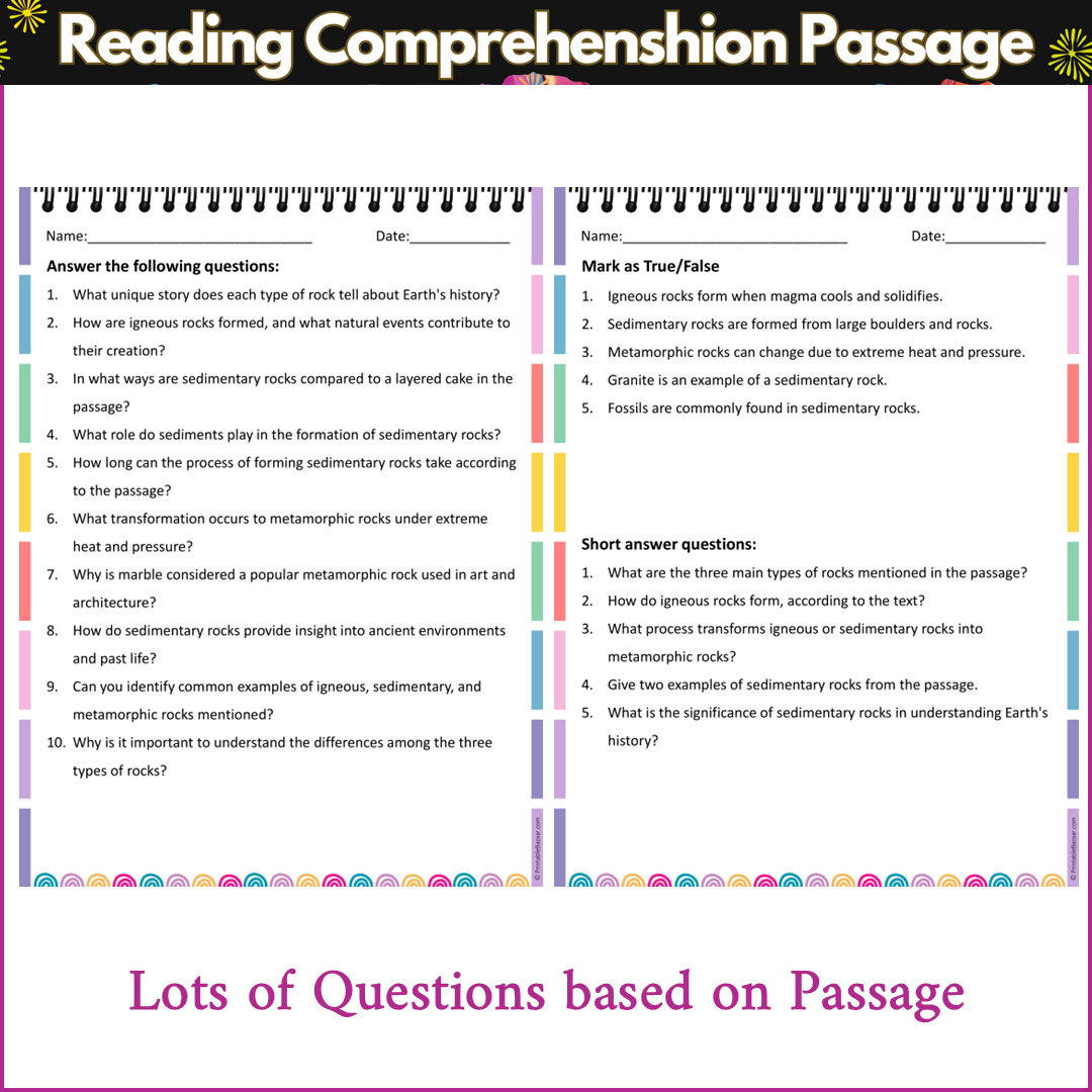 The Three Types of Rocks | Reading Comprehension Passage and Questions