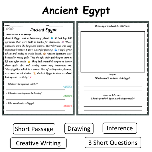 Ancient Egypt | Short Reading Comprehension Creative Worksheet