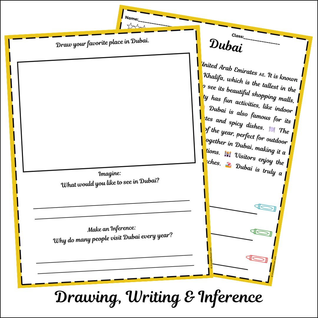 Dubai | Short Reading Comprehension Creative Worksheet