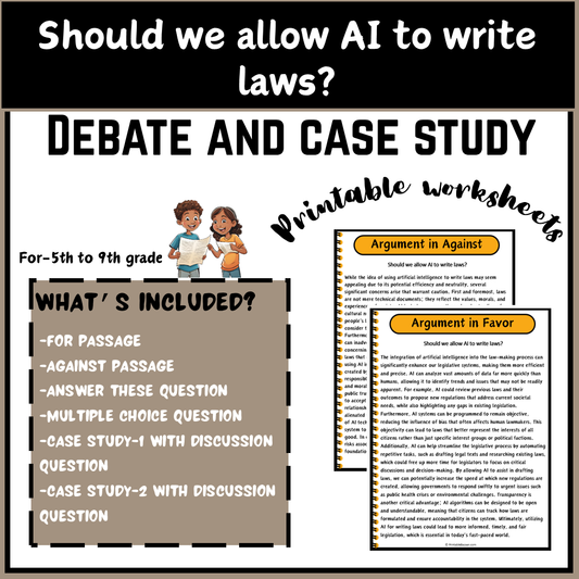 Should we allow AI to write laws? | Debate Case Study Worksheet