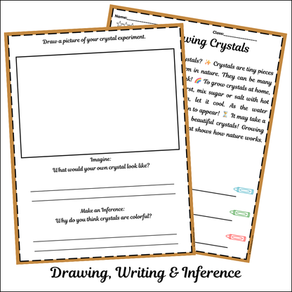 Growing Crystals | Short Reading Comprehension Creative Worksheet