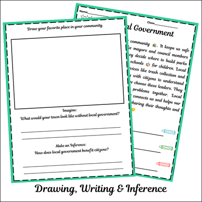 Local Government | Short Reading Comprehension Creative Worksheet