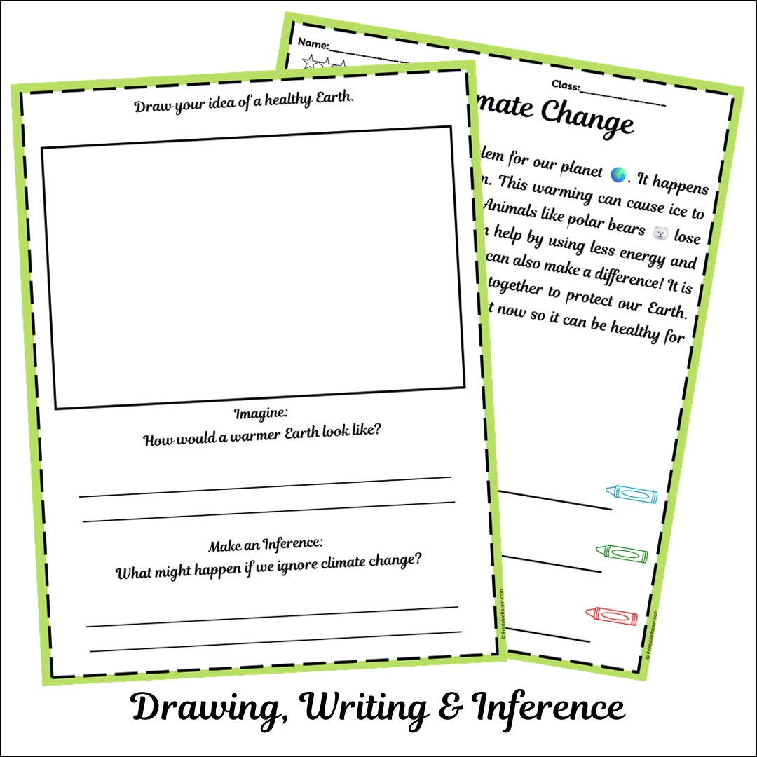 Climate Change | Short Reading Comprehension Creative Worksheet