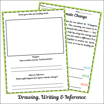 Climate Change | Short Reading Comprehension Creative Worksheet